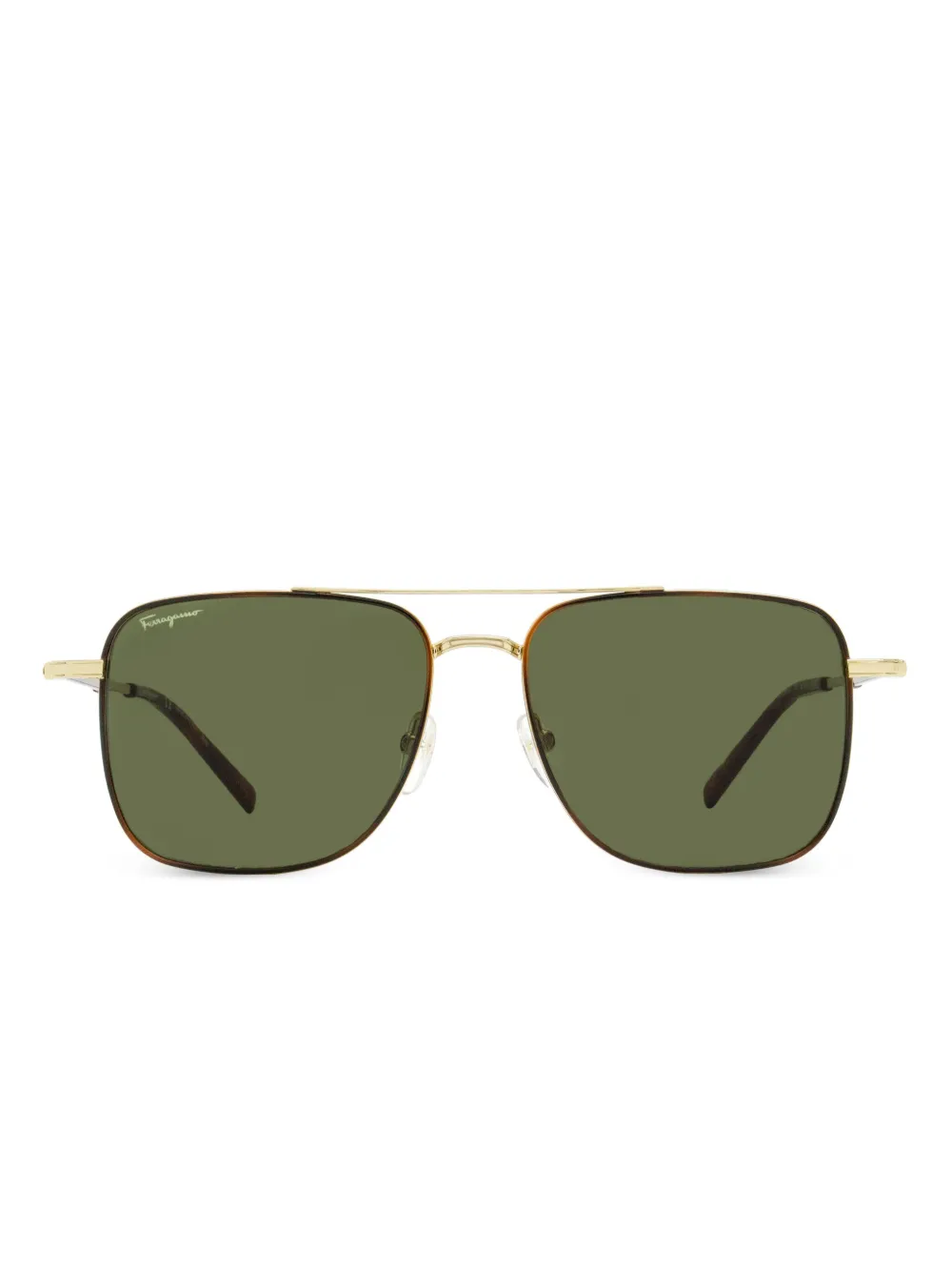 Ferragamo Eyewear square-frame sunglasses - ゴールドトーン Ferragamo Eyewear square-frame sunglasses - ゴールドトーン