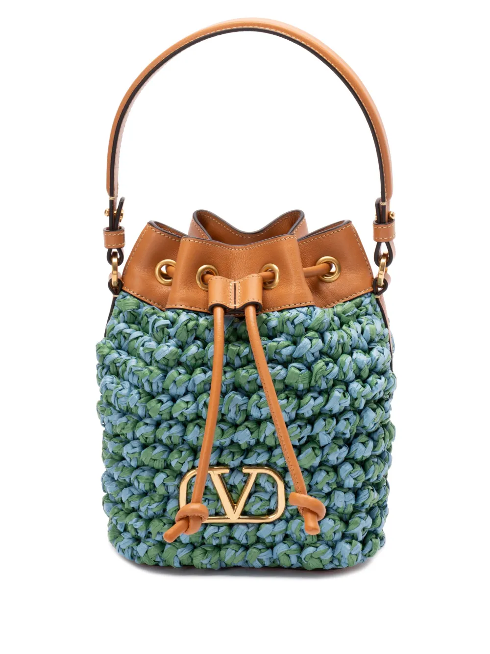 Valentino Garavani VLogo Signature mini bucket-tas Blauw