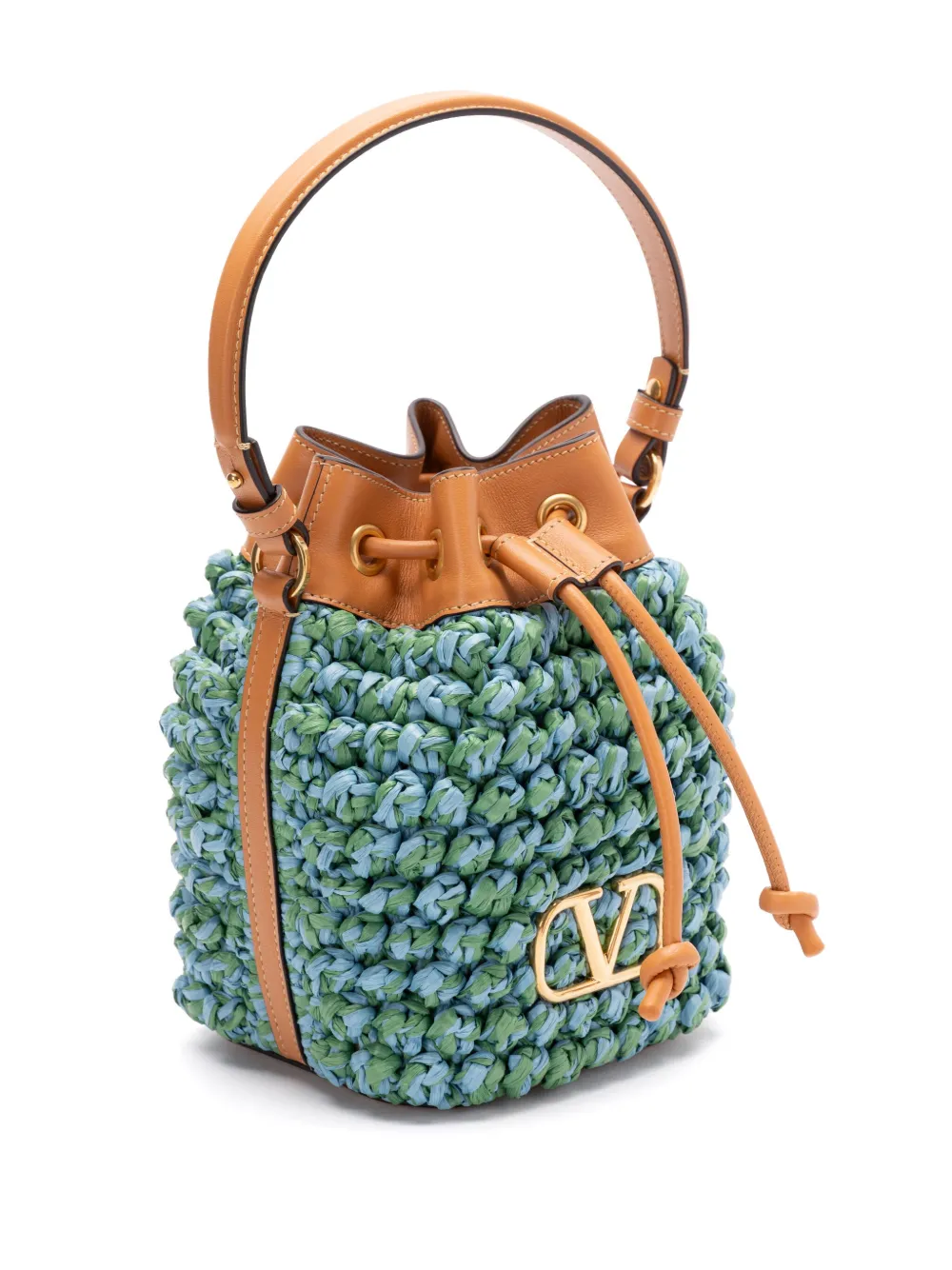 Valentino Garavani VLogo Signature mini bucket-tas Blauw