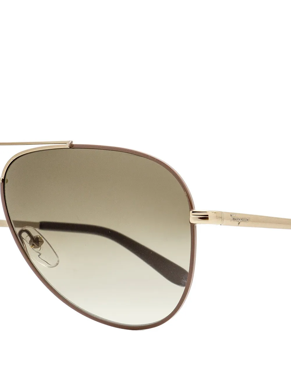 Ferragamo Eyewear Zonnebril met dubbele neusbrug Bruin