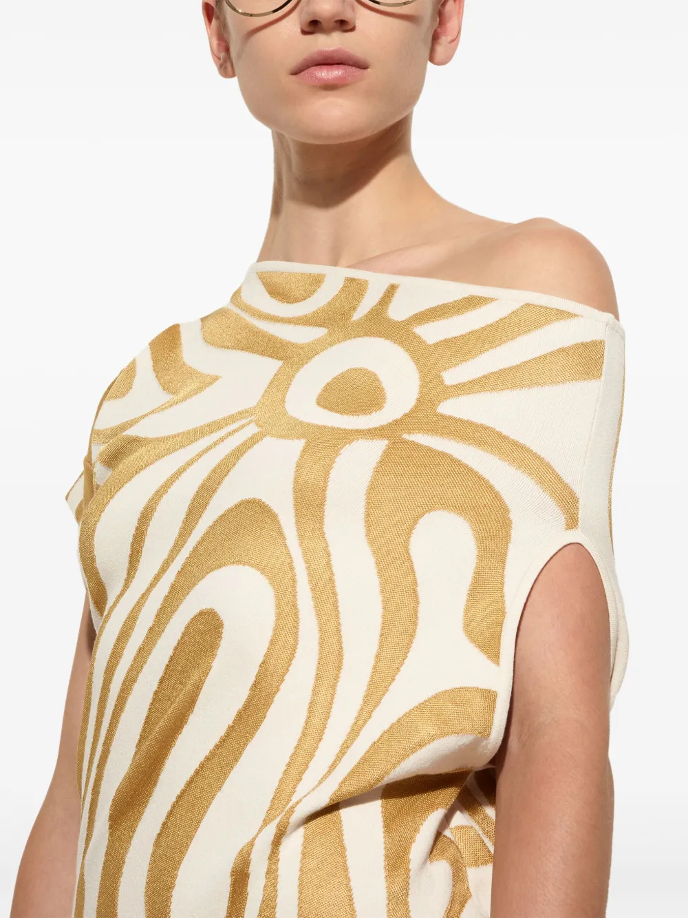 PUCCI Gedrapeerde midi-jurk Goud