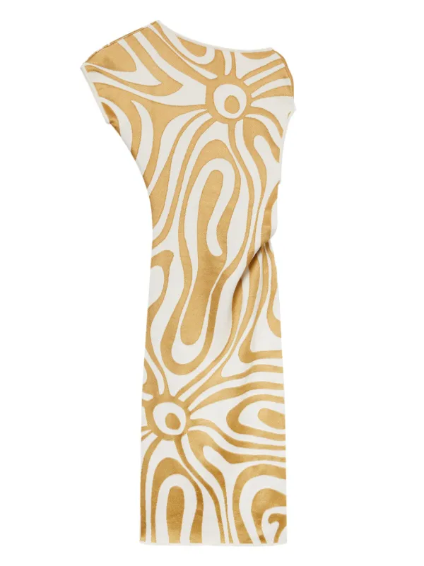 PUCCI Draped Midi Dress | Gold | FARFETCH ID