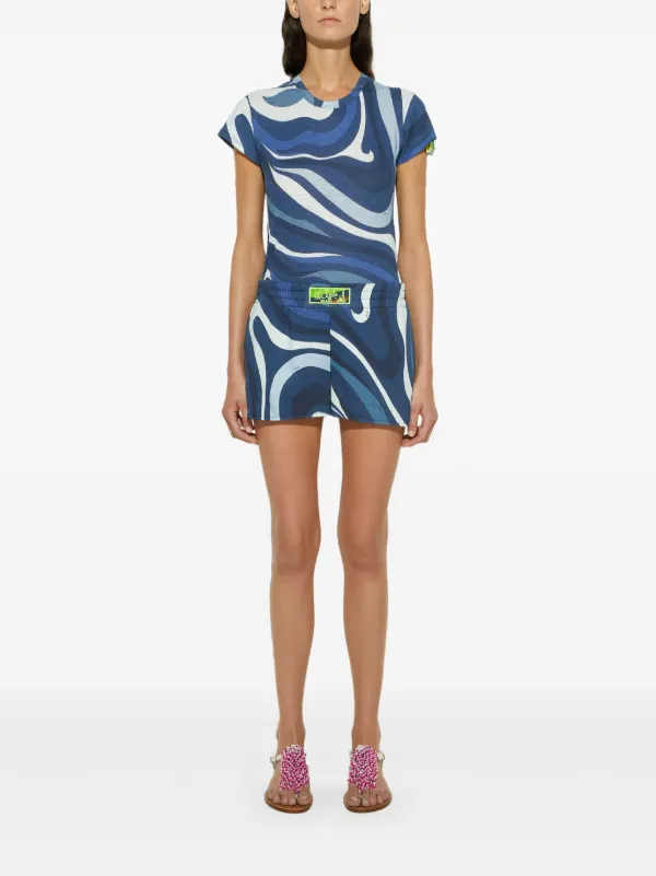 PUCCI Marmo プリント ショートパンツ | ブルー | FARFETCH JP