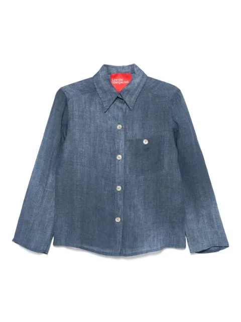 Merci denim-print shirt