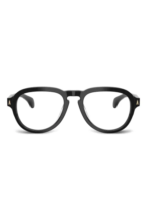 Moncler Eyewear armazón redonda con detalle dorado