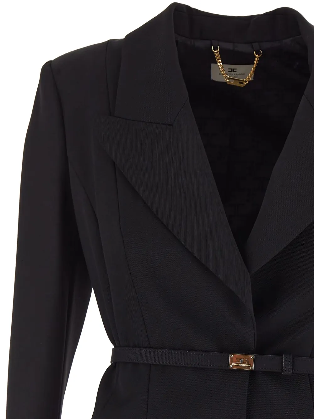 Elisabetta Franchi Blazer met ceintuur Zwart
