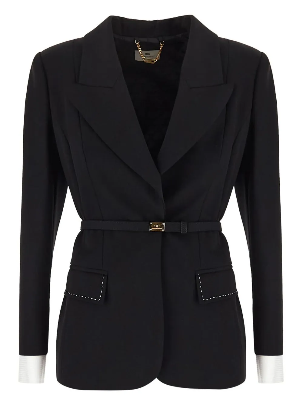Elisabetta Franchi Blazer met ceintuur Zwart