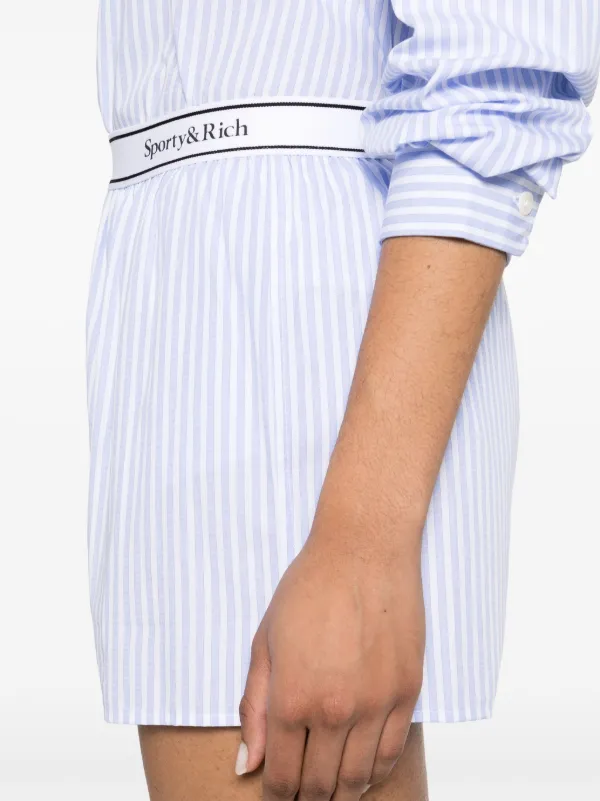 Sporty & Rich ロゴウエスト ショートパンツ | ブルー | FARFETCH JP