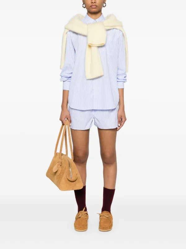 Sporty & Rich ロゴウエスト ショートパンツ | ブルー | FARFETCH JP