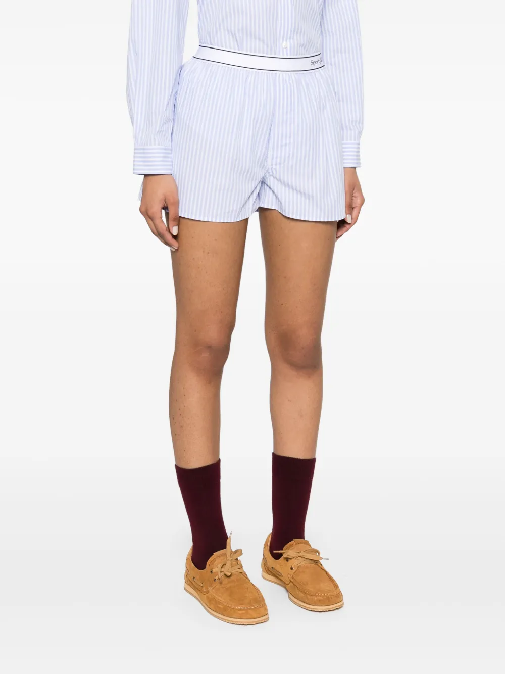 Sporty & Rich Shorts met logoband Blauw