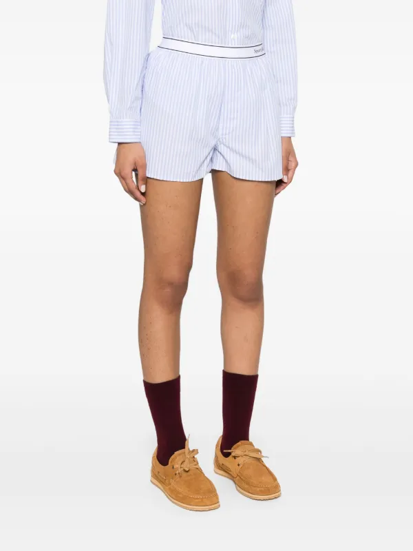 Sporty & Rich ロゴウエスト ショートパンツ | ブルー | FARFETCH JP
