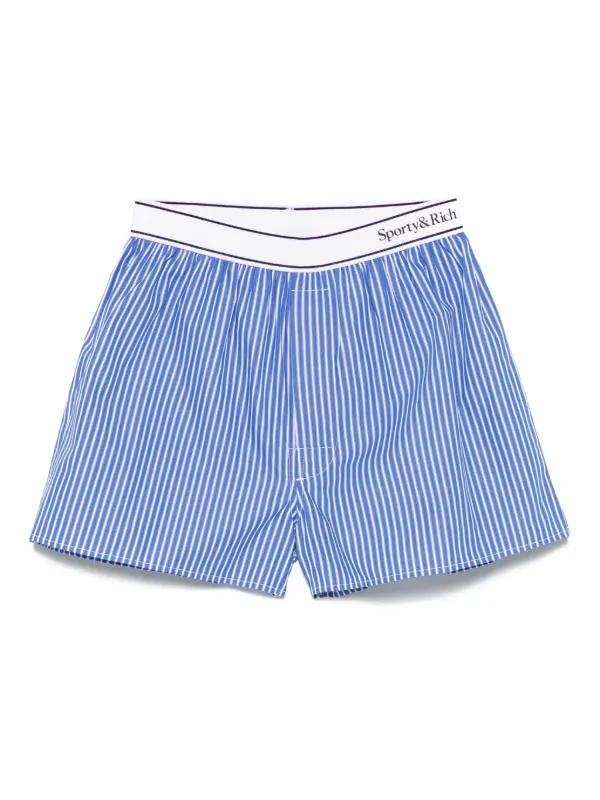 Sporty & Rich ロゴウエスト ショートパンツ | ブルー | FARFETCH JP