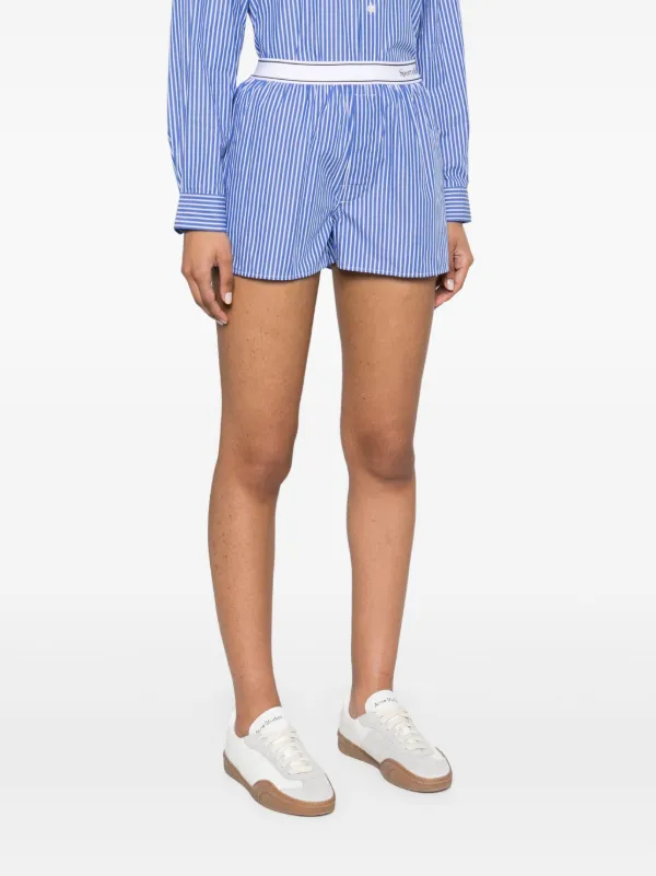 Sporty & Rich ロゴウエスト ショートパンツ | ブルー | FARFETCH JP