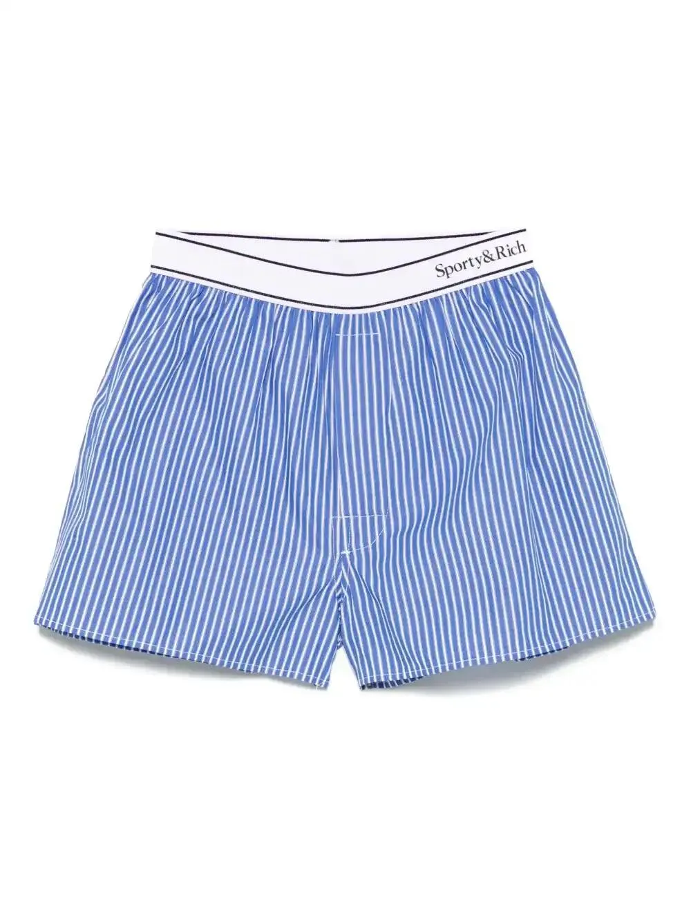 Shop Sporty And Rich Logo-waistband Shorts In Blue