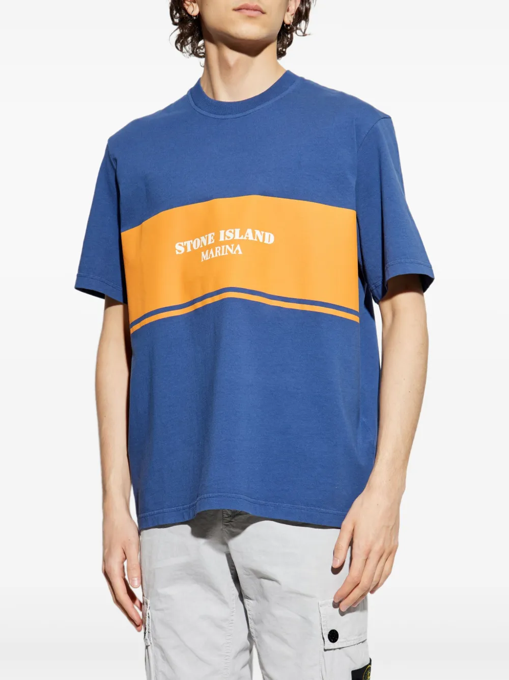Stone Island Katoenen jersey T-shirt Blauw