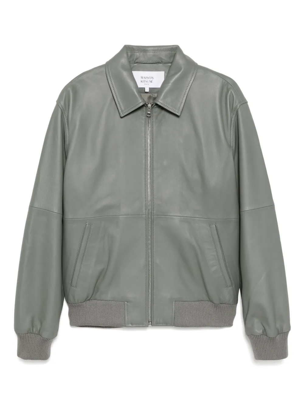 Maison Kitsuné zipped leather jacket