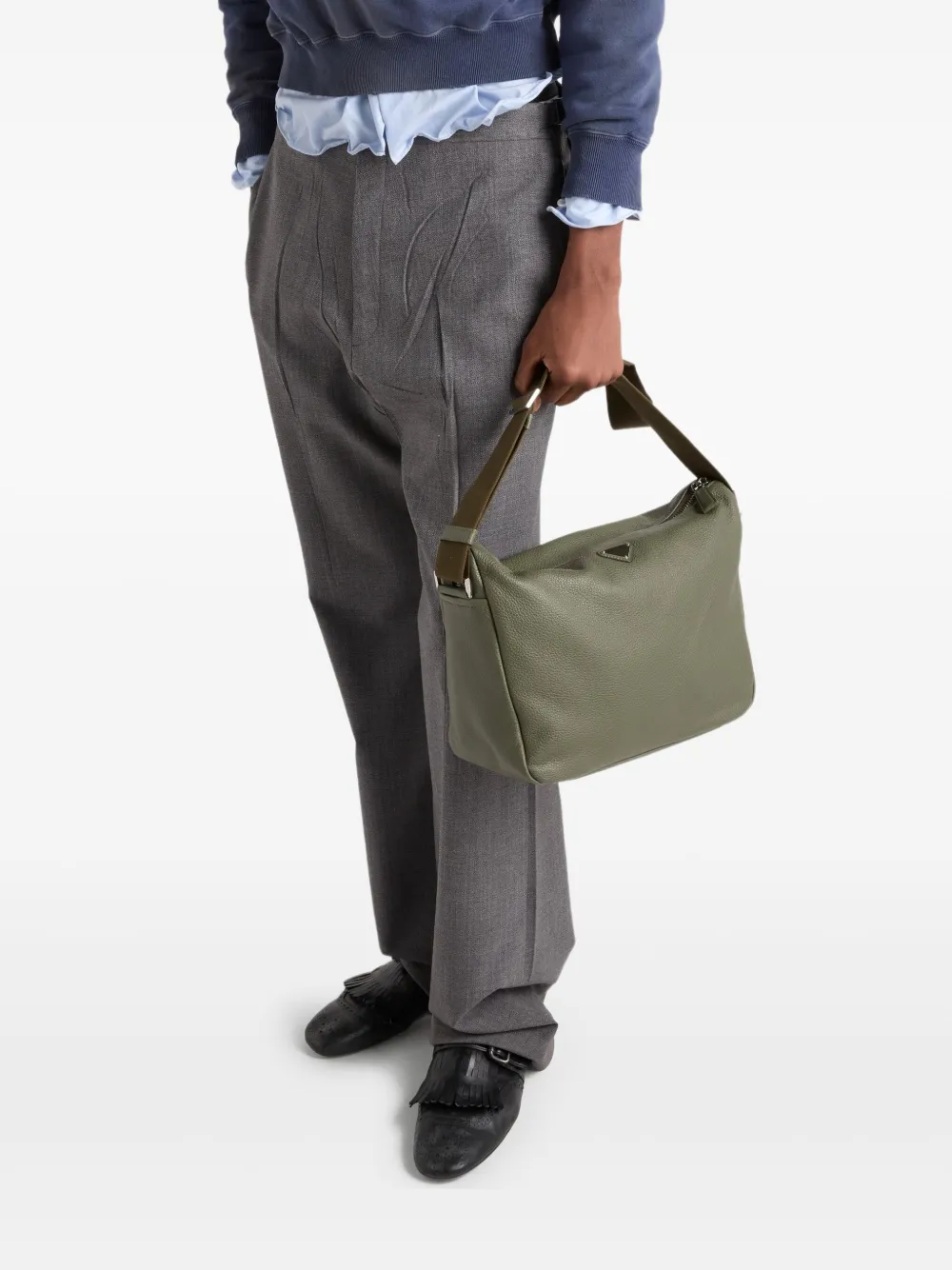 Prada Medium schoudertas met textuur Groen