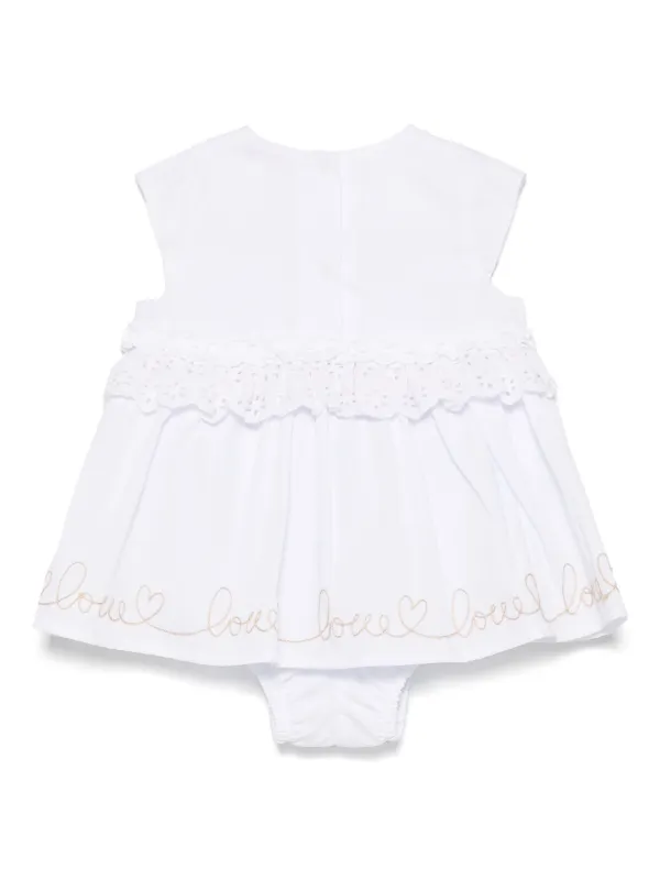 Monnalisa Tutina In Cotone Con Ruches Bianco FARFETCH IT