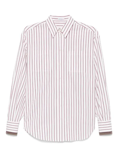 Brunello Cucinelli camisa con rayas estampadas