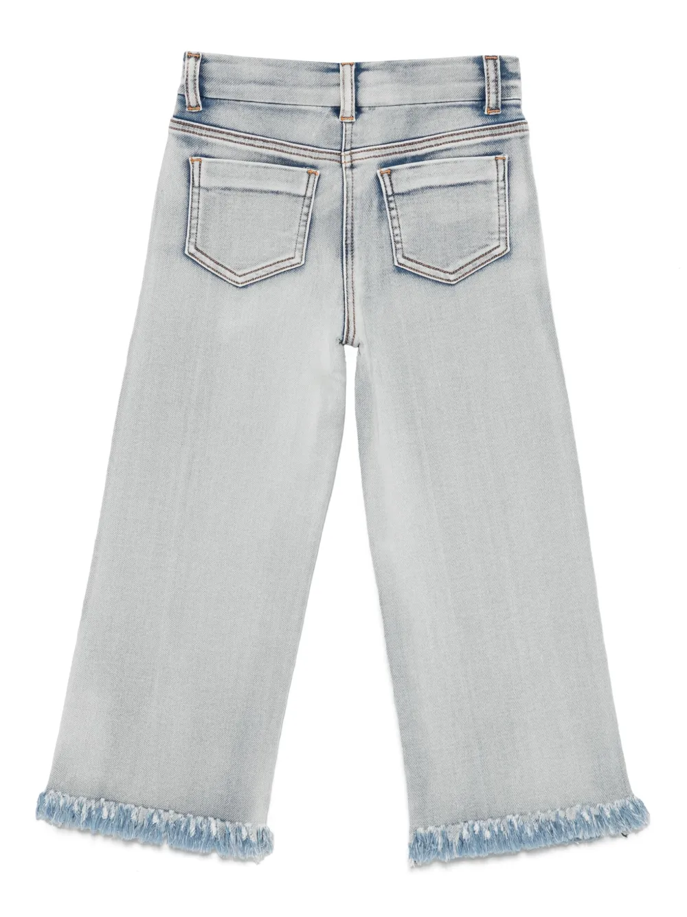 Monnalisa Jeans met franje afwerking Blauw