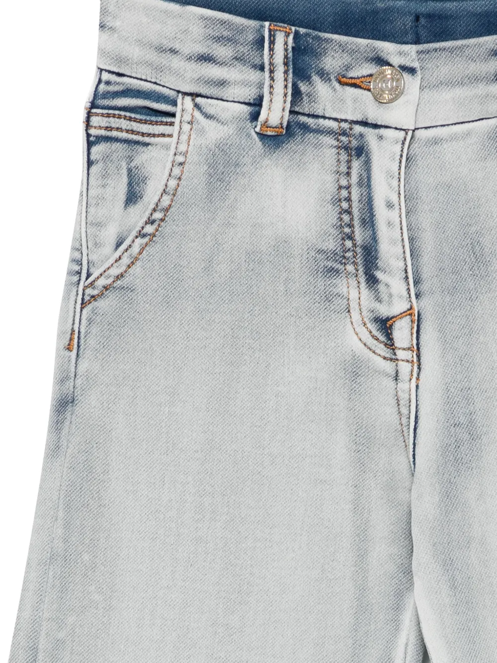 Monnalisa Jeans met franje afwerking Blauw