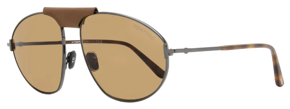 Tom Ford Ken Metal Pilot Sunglasses In Grey