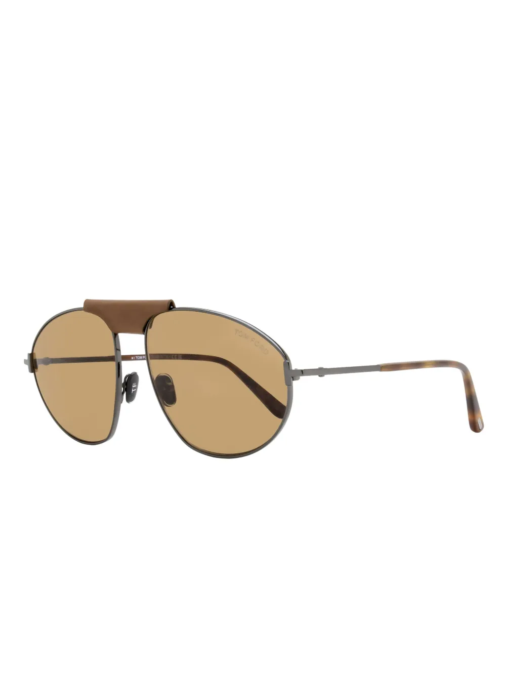 TOM FORD Eyewear Ken metalen zonnebril met piloten montuur Grijs