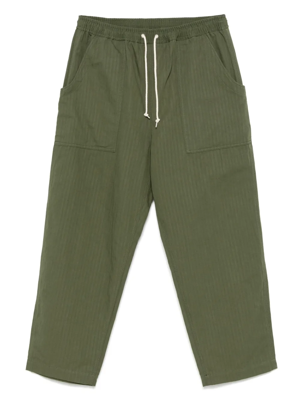 Comme des Garçons Homme Broek met visgraatpatroon Groen