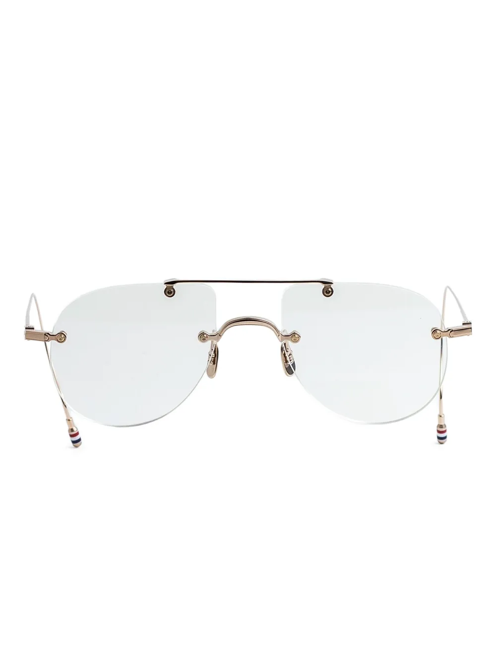 Thom Browne Eyewear lunettes de vue à monture pilote | or | Image 1