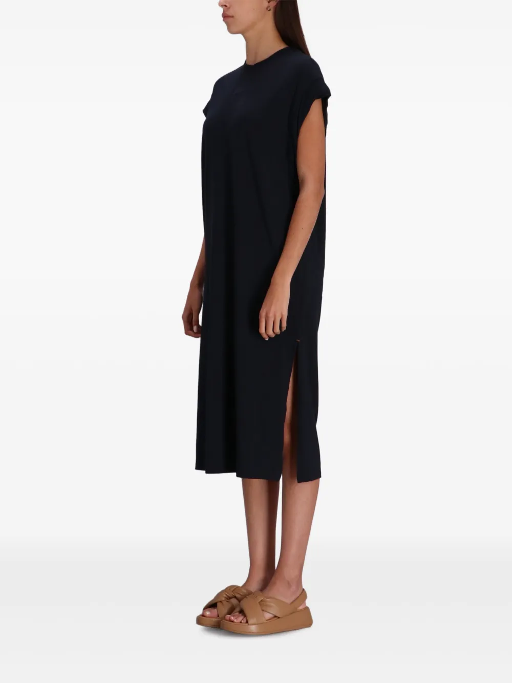 HUGO BOSS CREW-NECK MIDI DRESS 