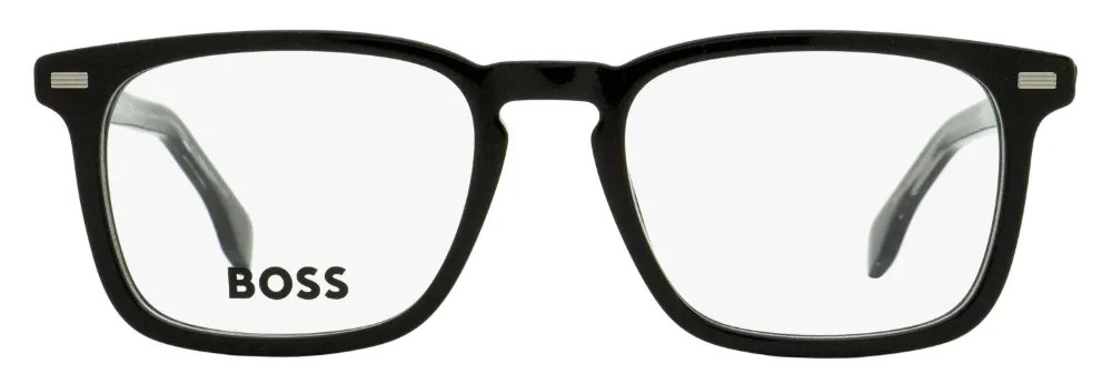 Hugo Boss Boss Men's Rectangular Eyeglasses B1368 807 Black 53mm In 黑色
