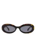 Ferragamo Eyewear tortoiseshell-effect oval-frame sunglasses - Brown