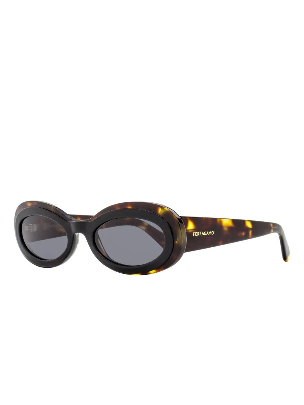 Ferragamo Eyewear tortoiseshell-effect oval-frame sunglasses Bruin