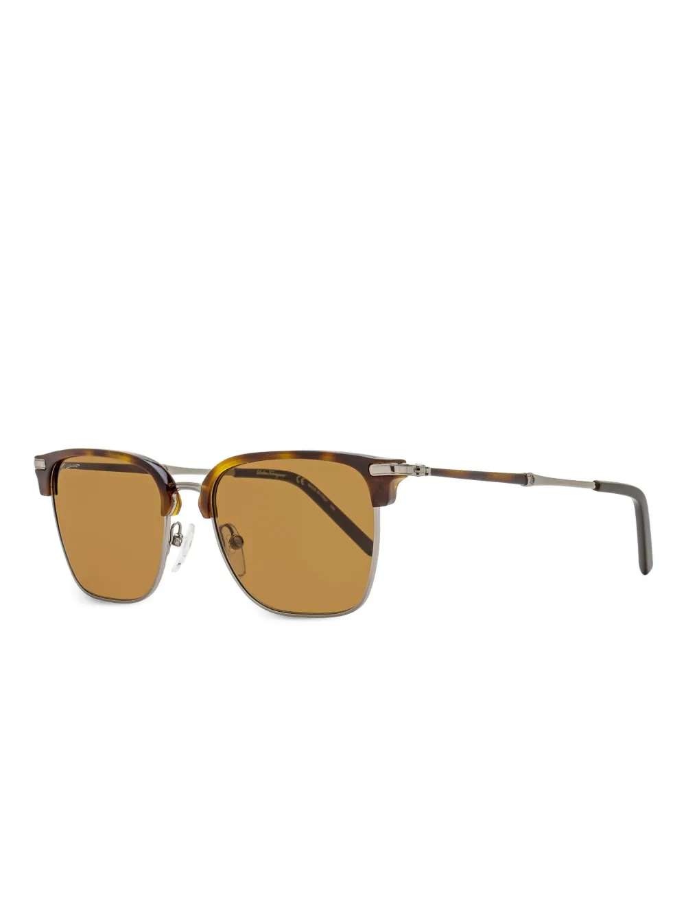 Ferragamo Eyewear Zonnebril met schilpadschild design Bruin