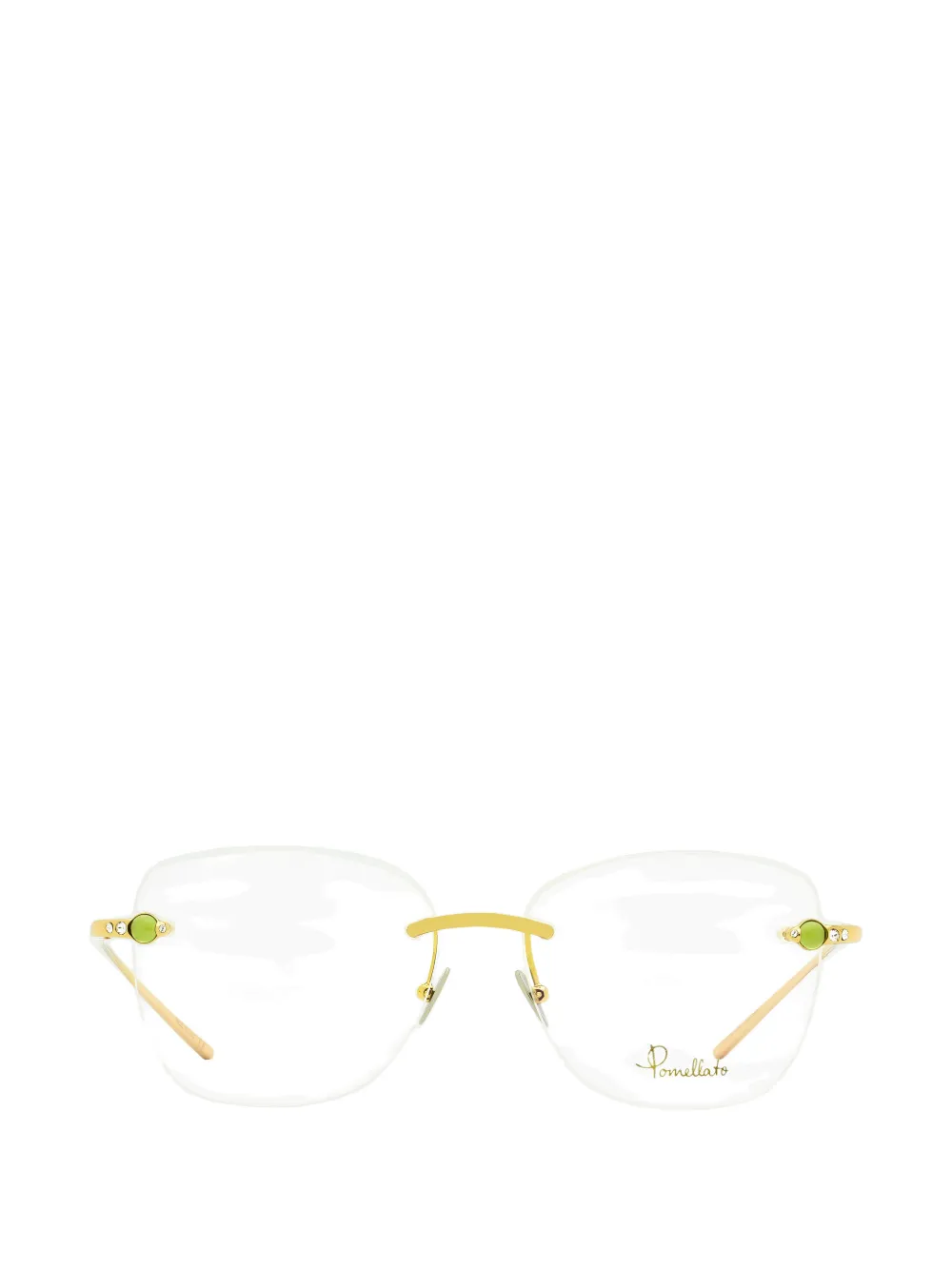 Pomellato Eyewear rimless square-embellished glasses - Oro