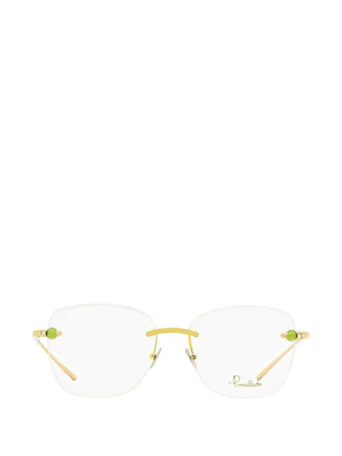 Pomellato Eyewear rimless square-embellished glasses