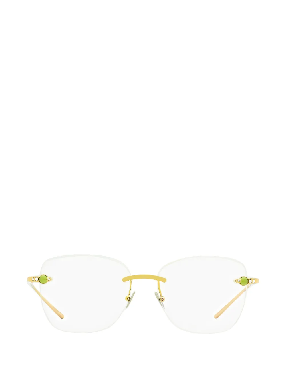 Pomellato Eyewear rimless square-embellished glasses - Oro