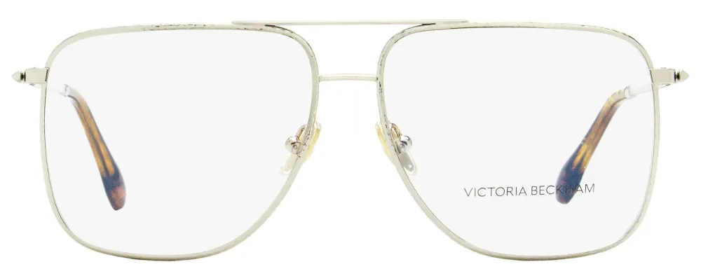 Victoria Beckham 2212 Metallic-frame Glasses In Silver
