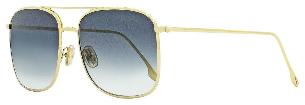 Victoria Beckham Square Vb202s Sunglasses Woman Sunglasses Blue Size 59 Metal In Gold