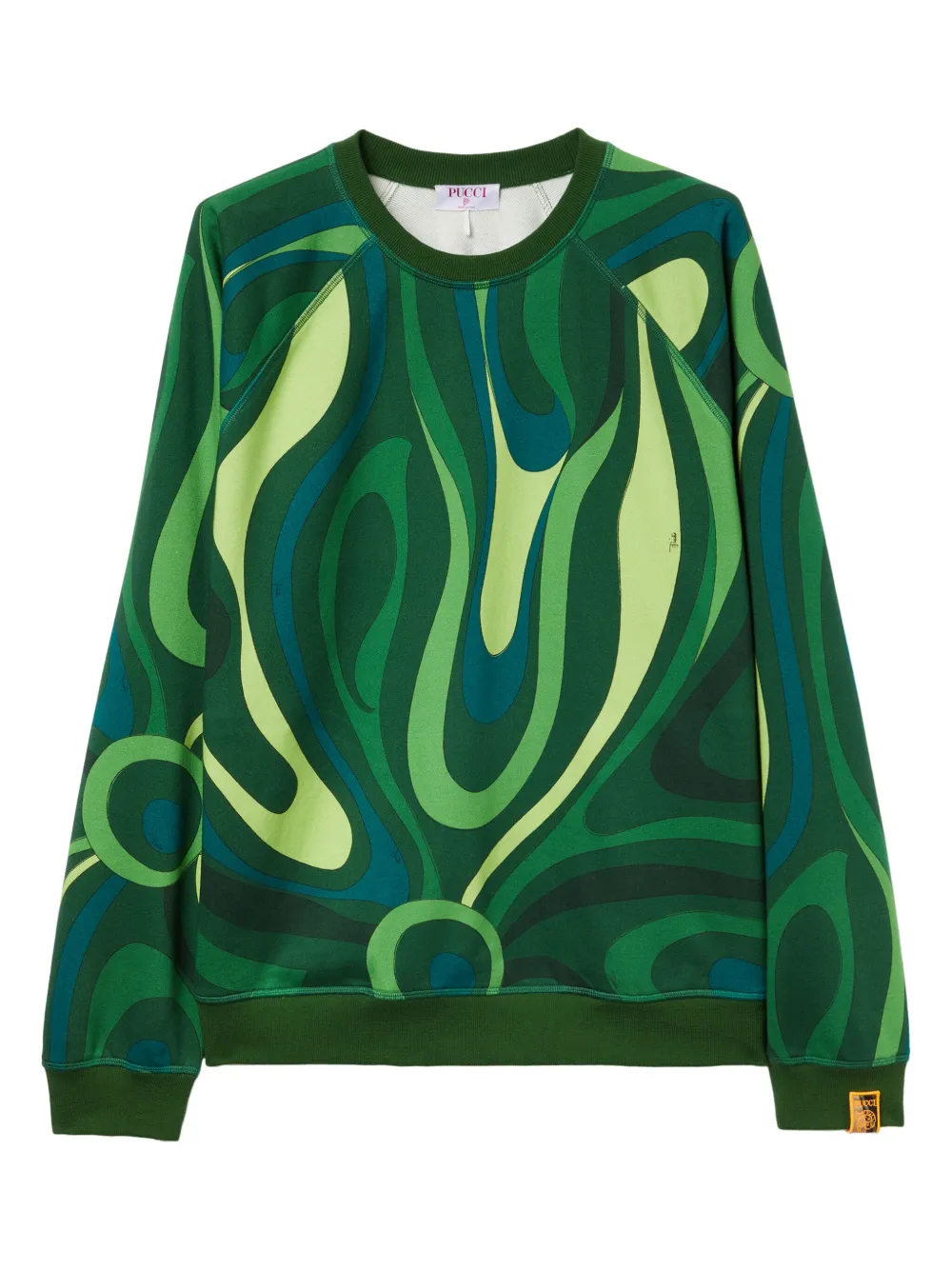 Pucci Marmo-print Fleece Sweatshirt In Green