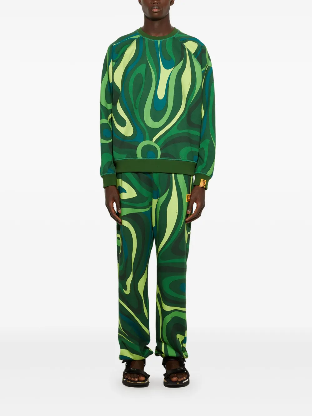 PUCCI Fleece sweater met Marmo-print - Groen