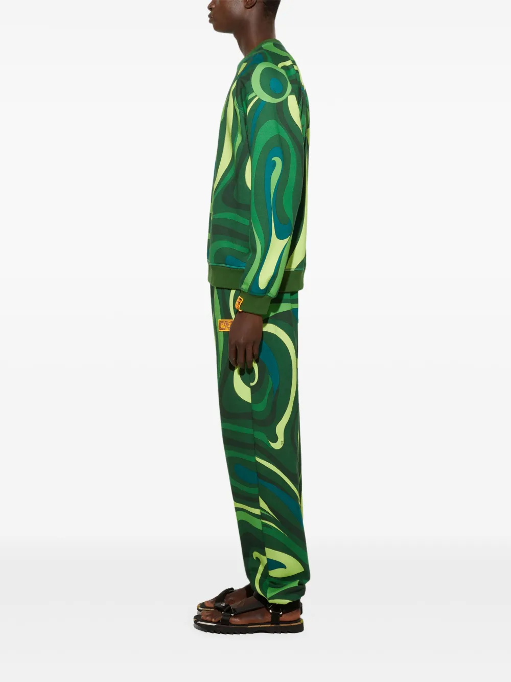Pucci Marmo-print Fleece Sweatshirt In Green
