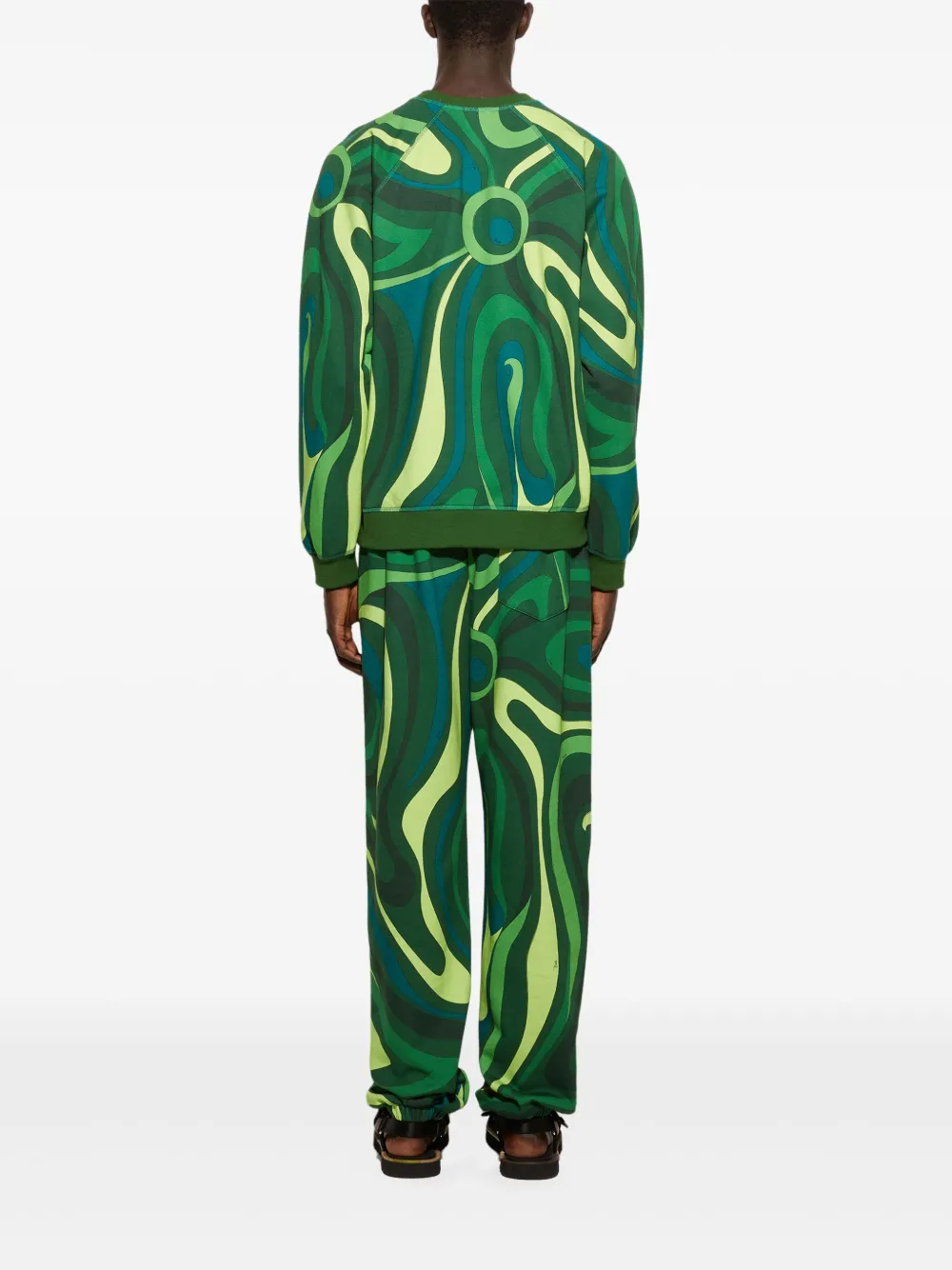 Pucci Marmo-print Fleece Sweatshirt In Green