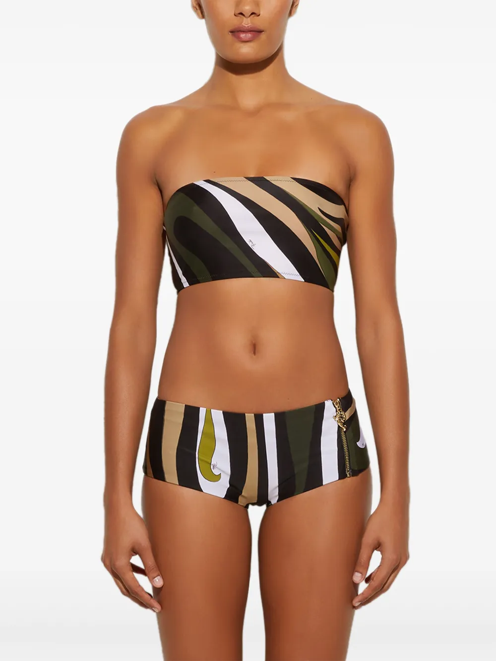 PUCCI Marmo-print bikini top Groen