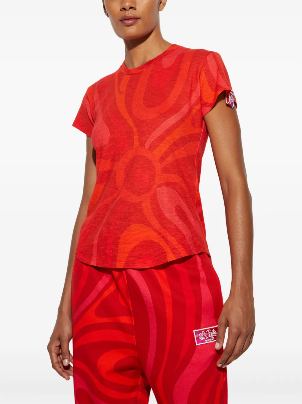 Pucci Abstract-print T-shirt In 红色