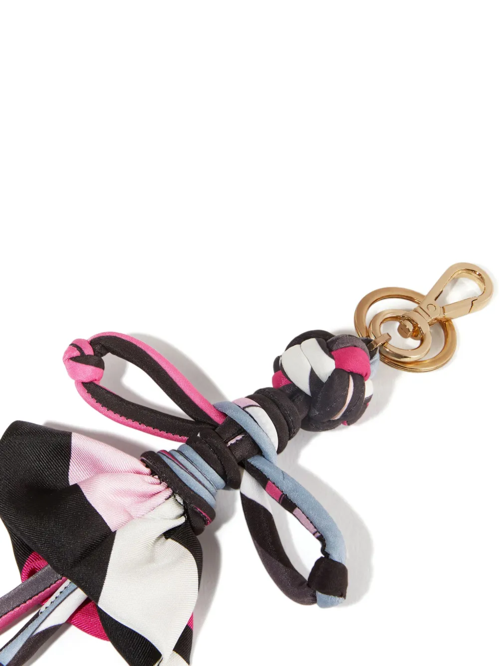 Pucci Iride-print Silk Keychain In Black