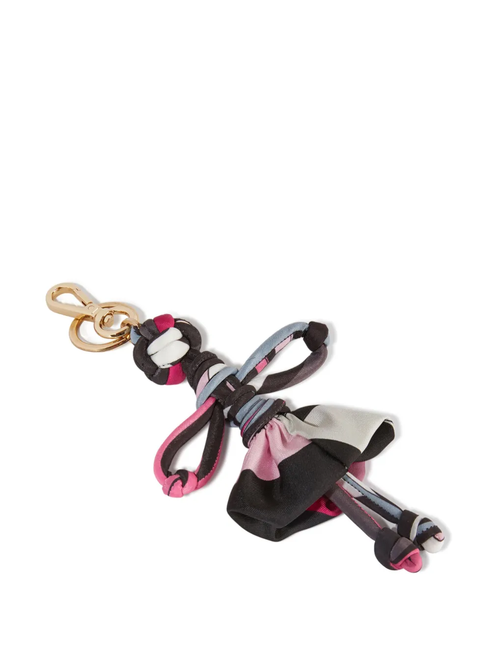 Pucci Iride-print Silk Keychain In Black