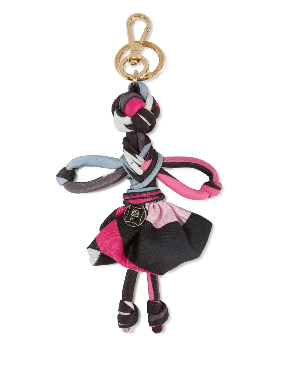 Pucci Iride-print Silk Keychain In Black