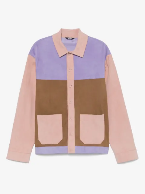 GCDS colour block suede shirt jacket