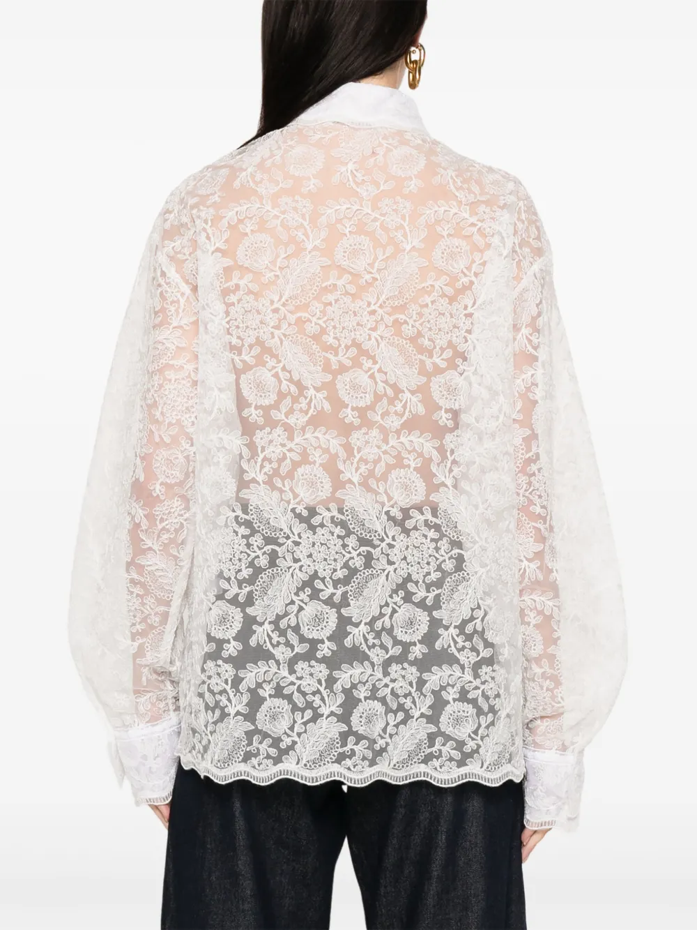 Ermanno Scervino blouse met kant Wit